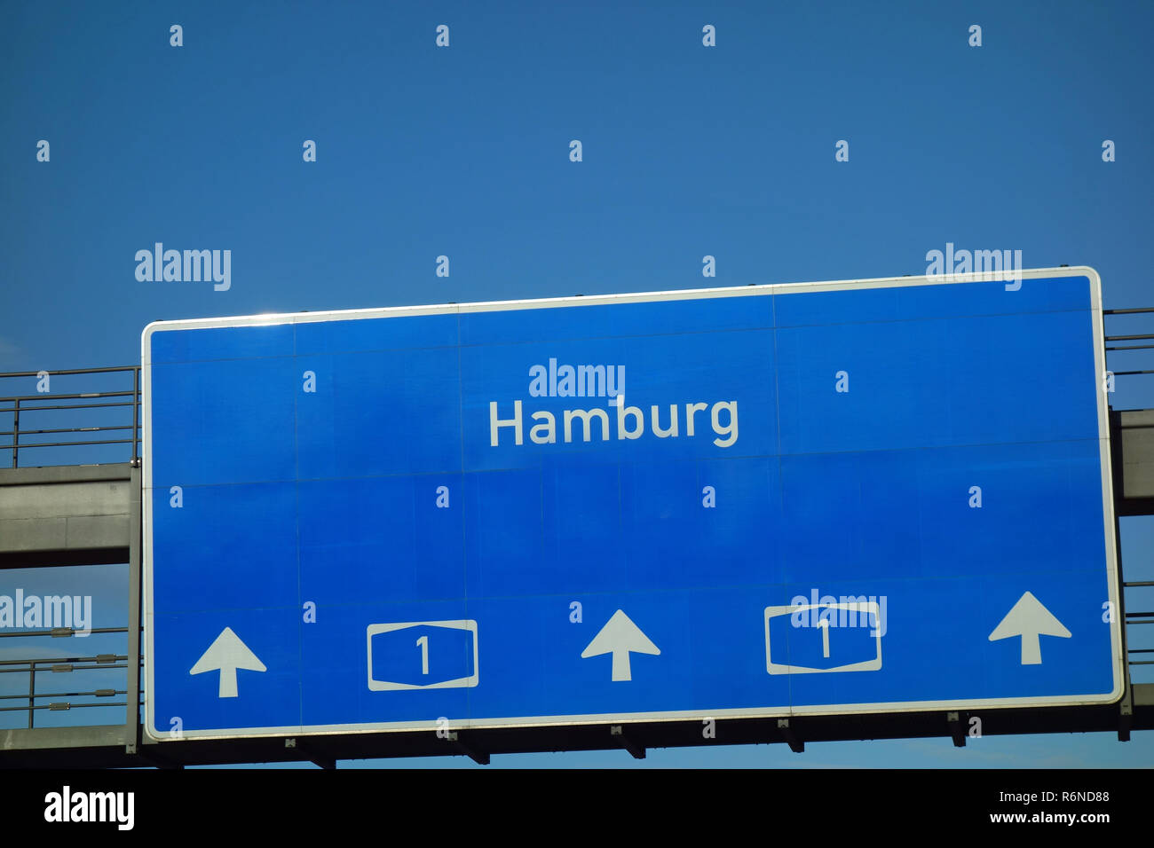 Â highway sign a1 hamburg Stock Photo
