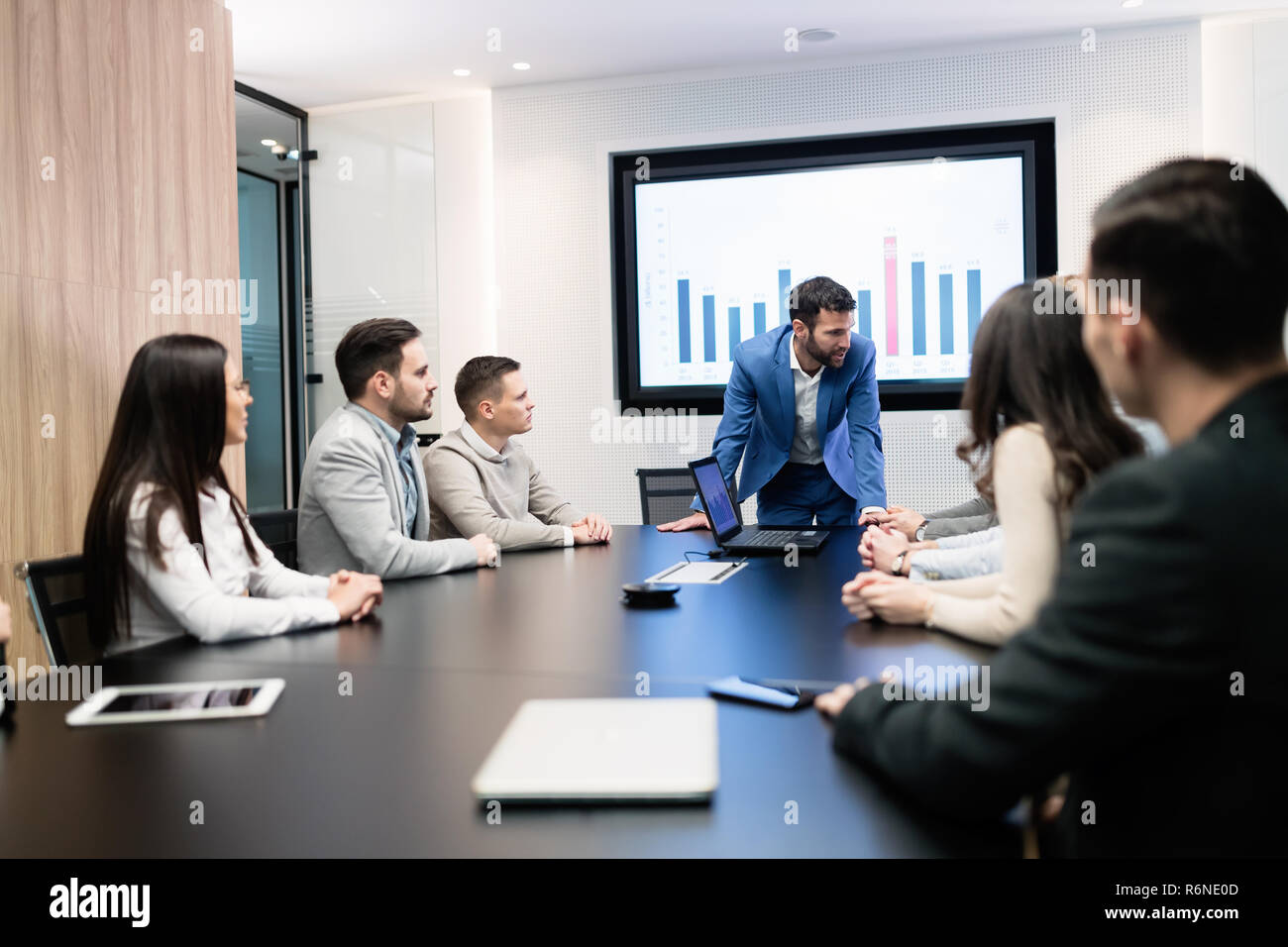 Business team presenting in meeting hi-res stock photography and images ...