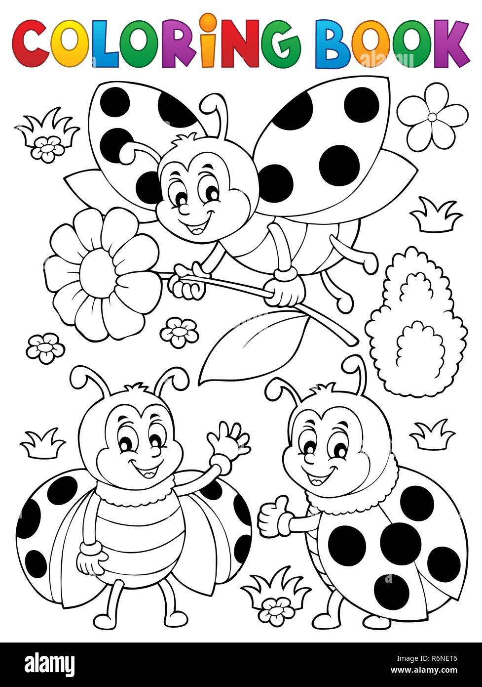 Download Coloring Book Ladybug Theme 7 Stock Photo Alamy