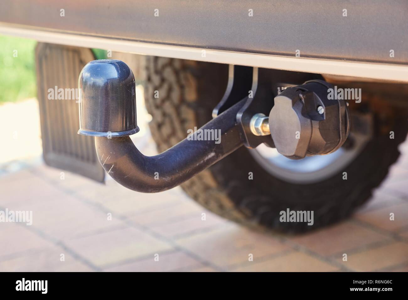 Towbar on a car Stock Photo Alamy