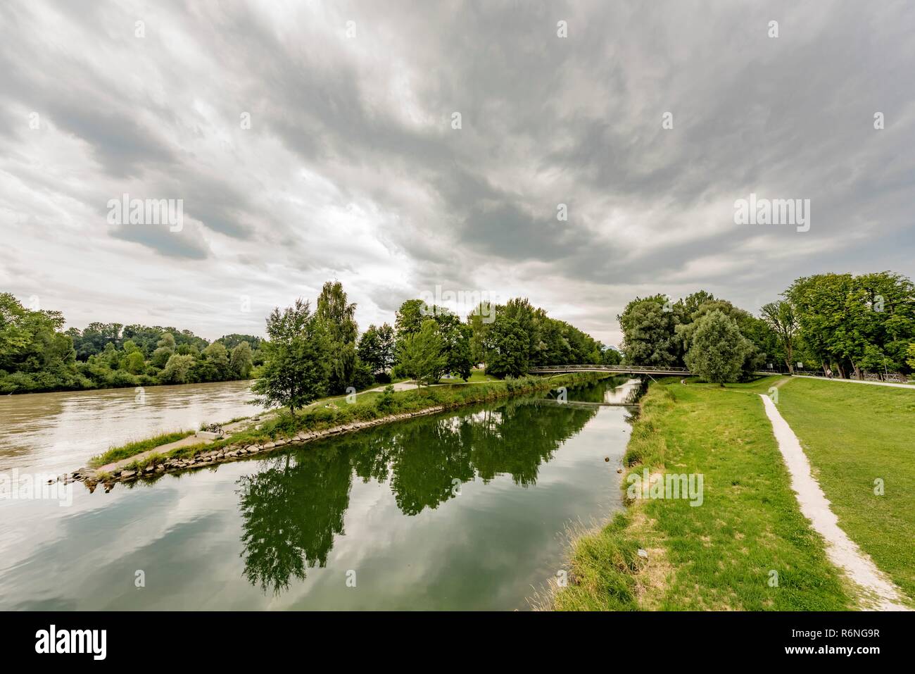 confluence of two small rivers in the bavarian forest / germany Stock ...