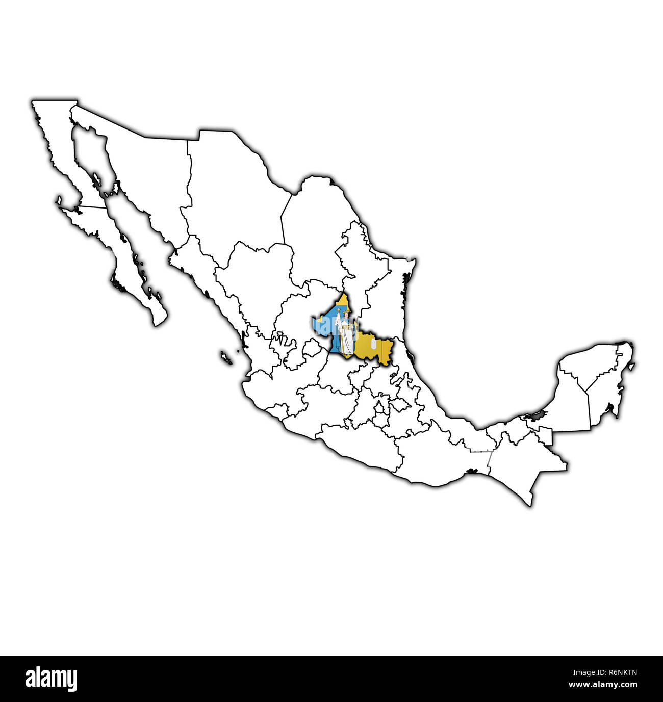 San Luis Potosi on administration map of Mexico Stock Photo