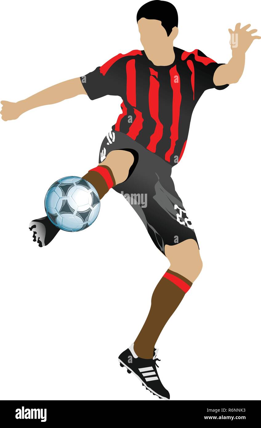 Soccer players. Colored Vector illustration for designers Stock Vector