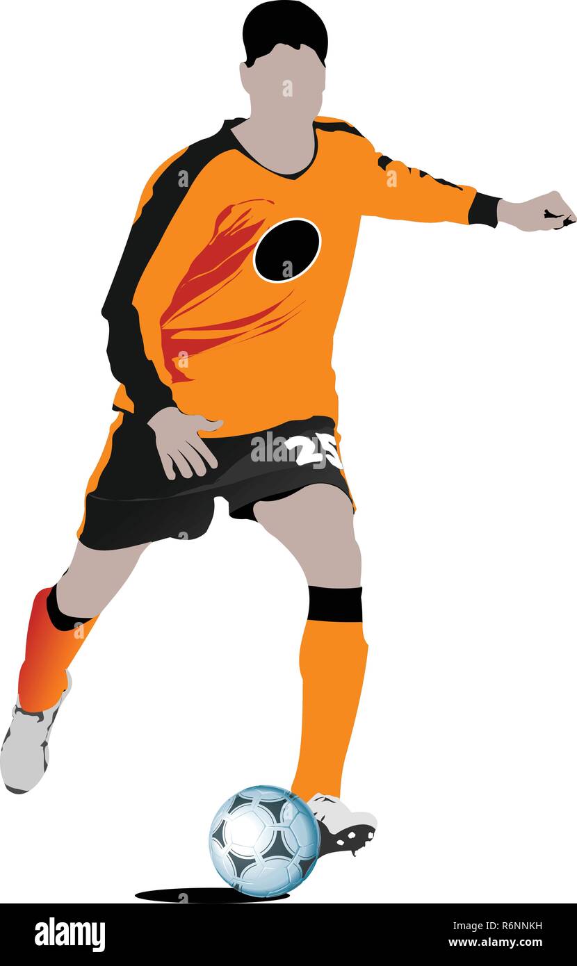 Soccer players. Colored Vector illustration for designers Stock Vector ...