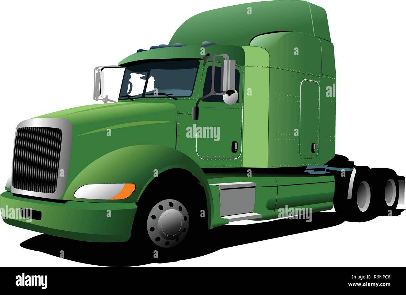 Vector illustration of green  truck Stock Vector