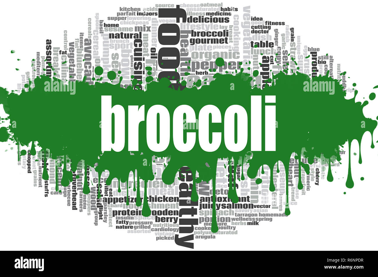 Broccoli word cloud Stock Photo Alamy