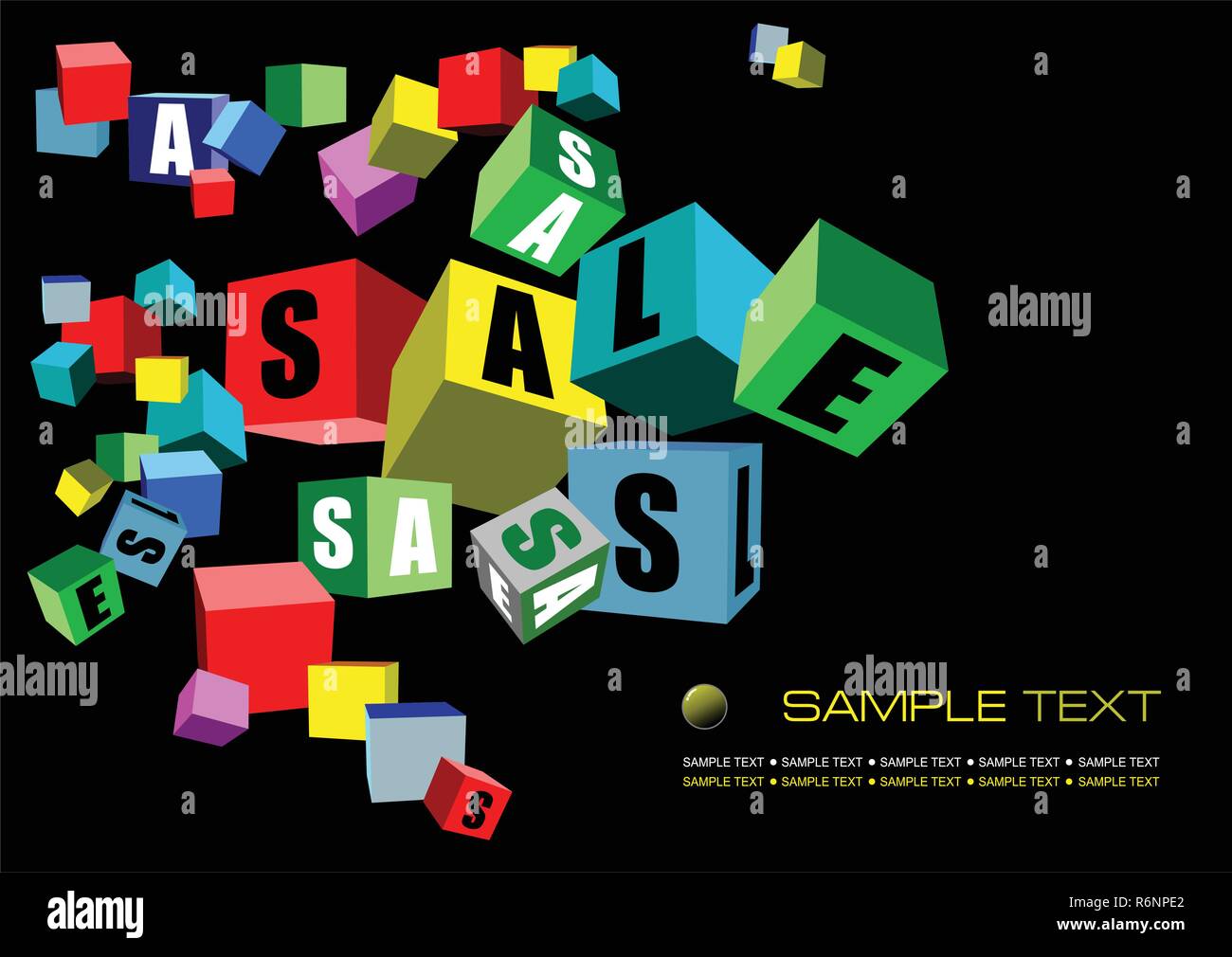 Black sale banner, Vector illustration Stock Vector