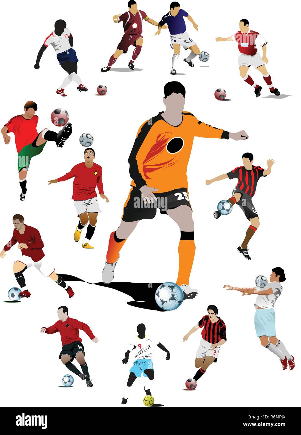 Soccer players. Colored Vector illustration for designers Stock Vector ...
