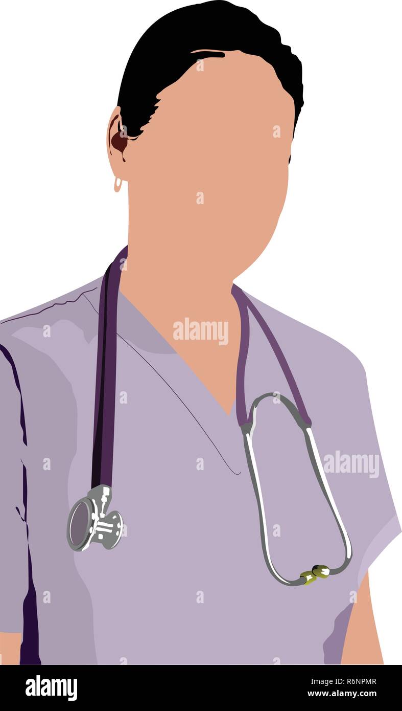Medical doctor with stethoscope. Vector illustration Stock Vector Image