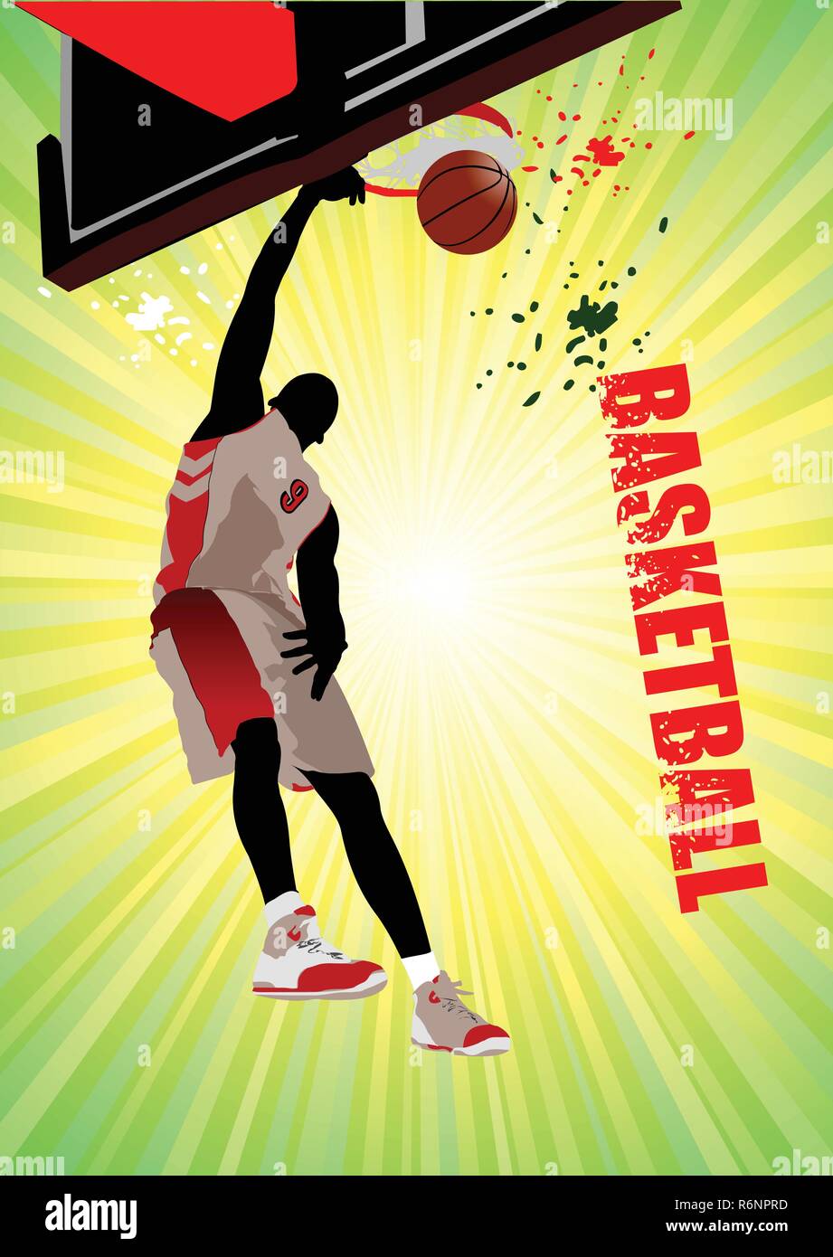 Poster Basketball player. Vector illustration. 
