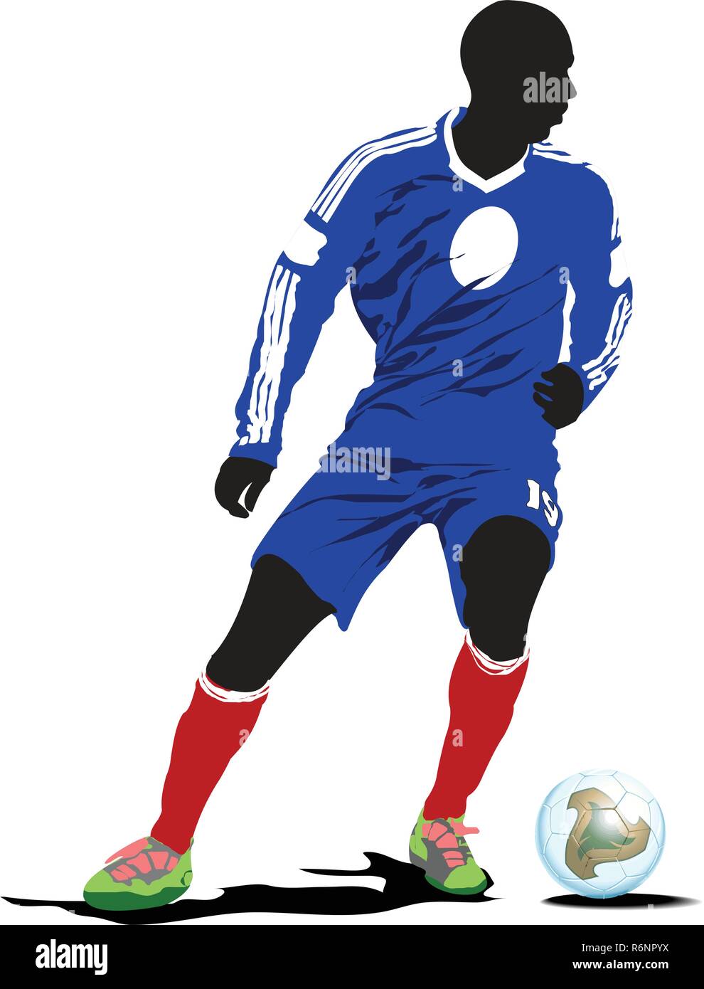 Football soccer players colored vector hi-res stock photography and ...