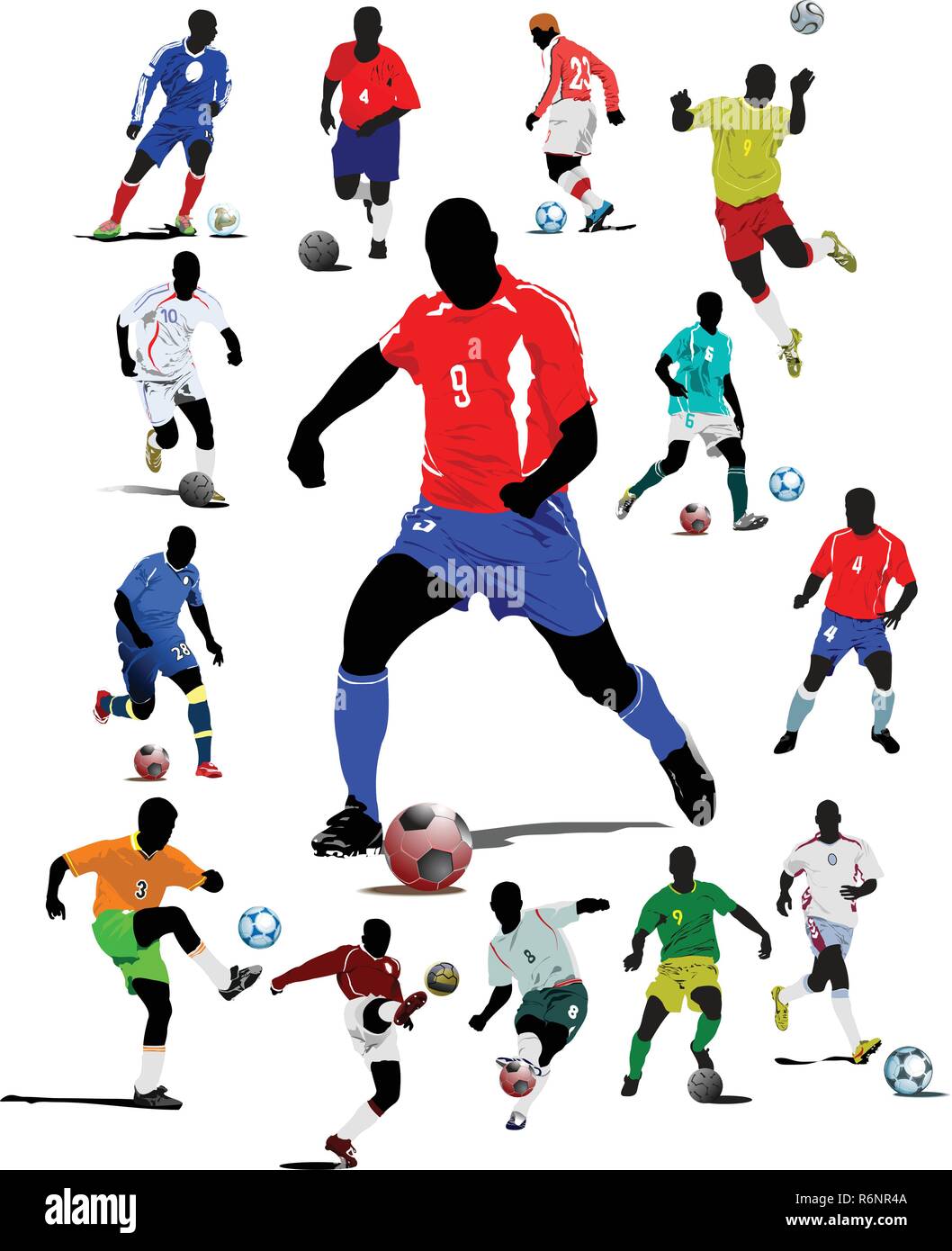 Soccer players. Colored Vector illustration for designers Stock Vector ...