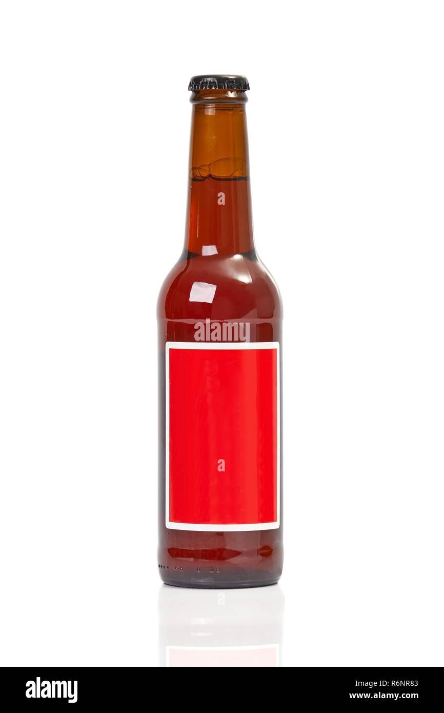 Beer bottle on a white Stock Photo