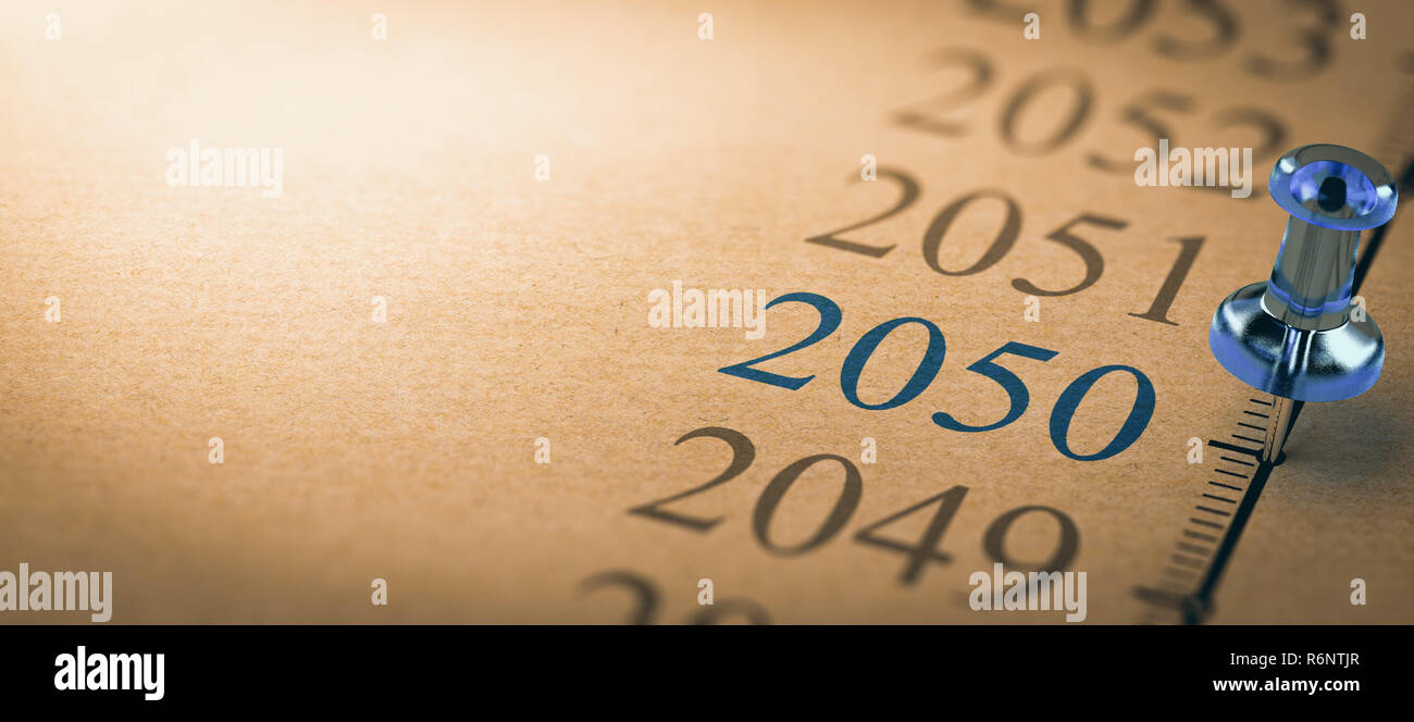 Year 2050, Two Thousand Fifty. Stock Photo