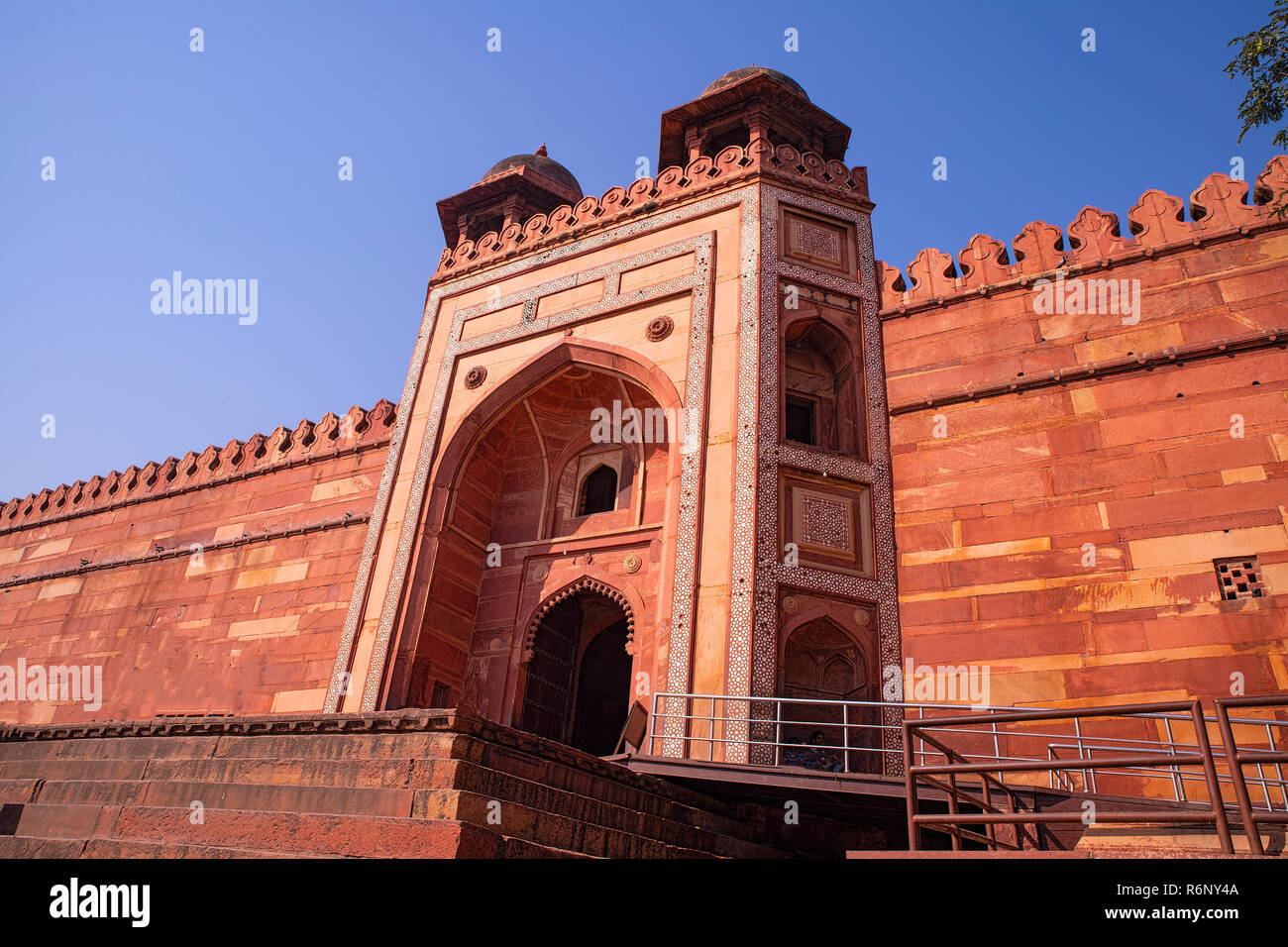 Early,architectural,creation,The Great Mughal Emperor,Akbar,at ,Fateh-pur-Sikri ,commeorating ,his victories,Agra,U.P.India. Stock Photo