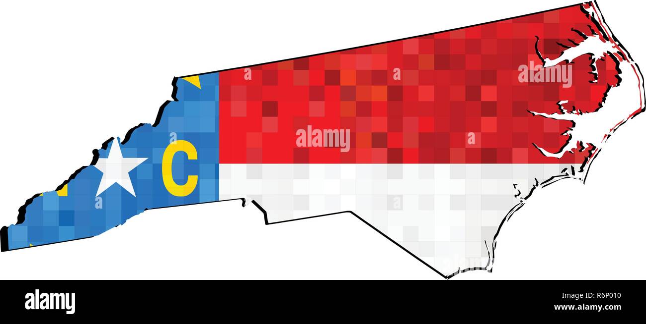 Grunge North Carolina map with flag inside - Illustration, Map of North ...