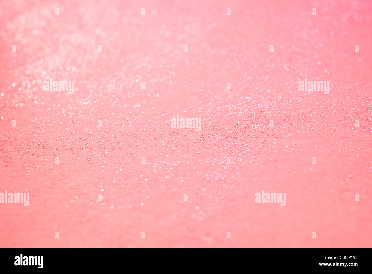 Coral background with glitter. Living coral. Color of the year 2019. Stock Photo