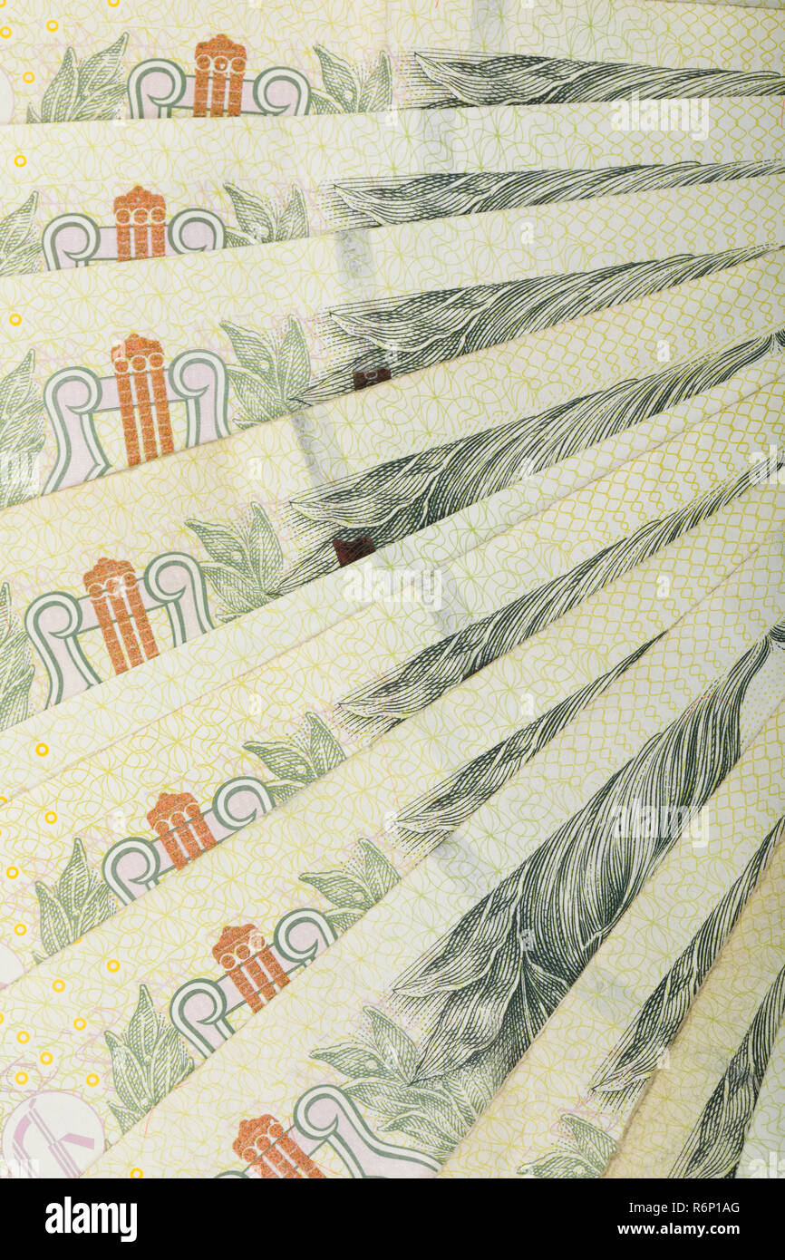 fan from czech banknotes Stock Photo