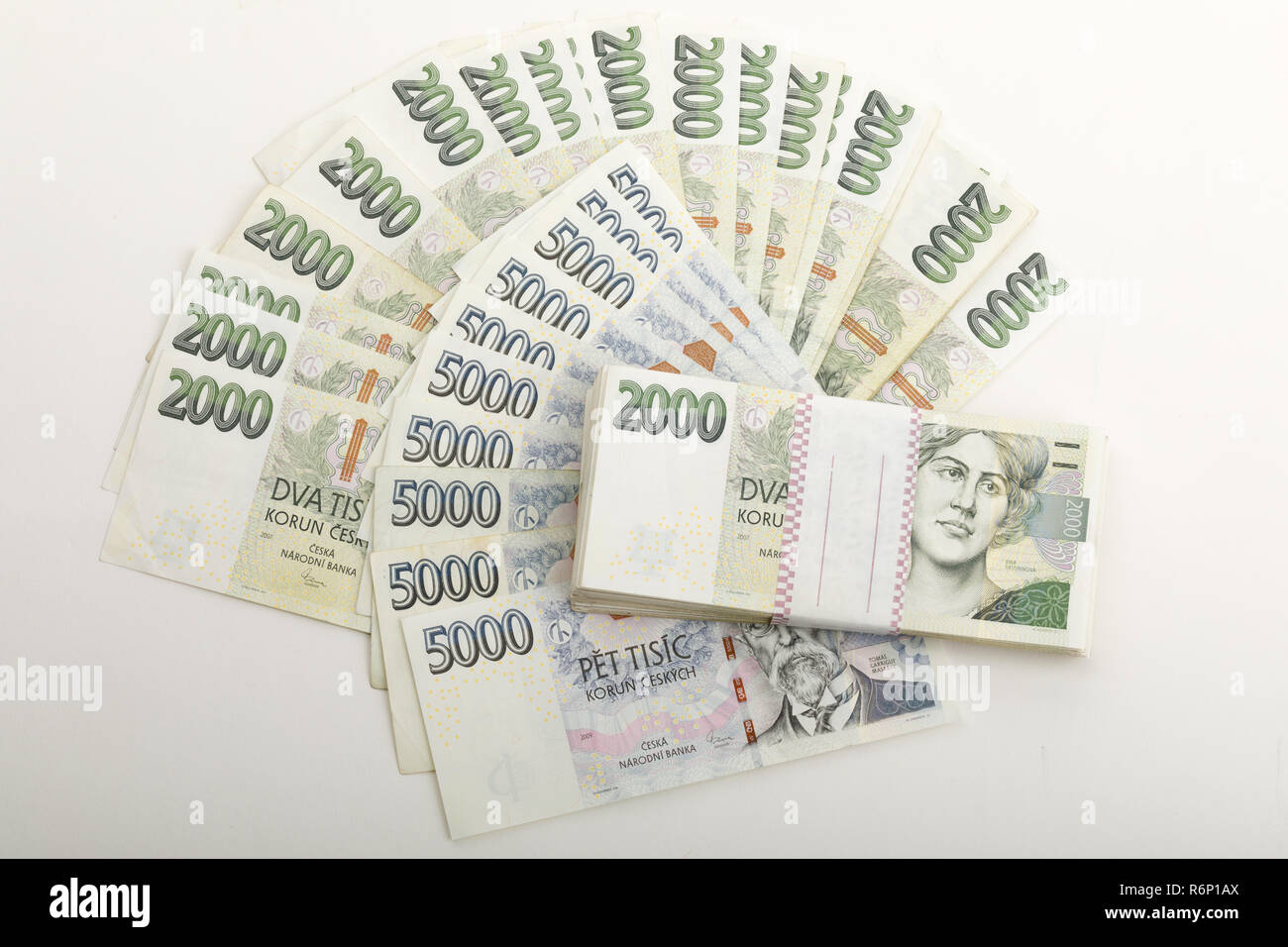 fan from czech banknotes Stock Photo