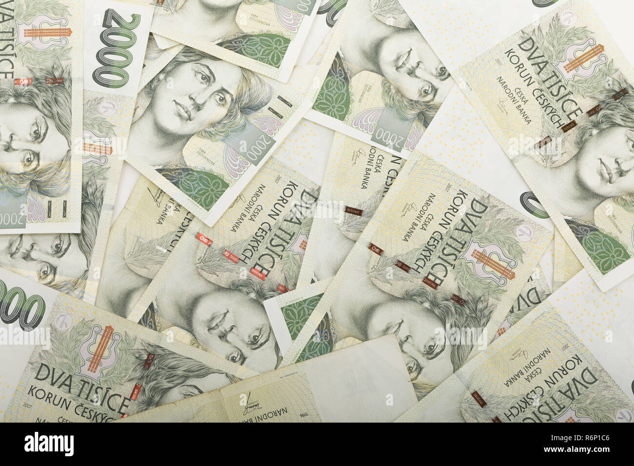 czech banknotes crowns background Stock Photo - Alamy