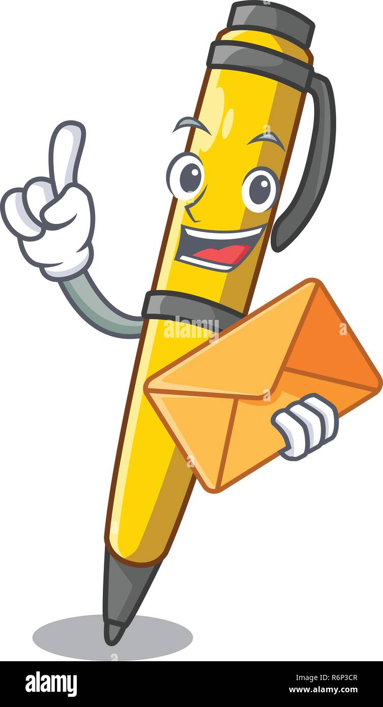 With envelope pen can be used for mascot Stock Vector