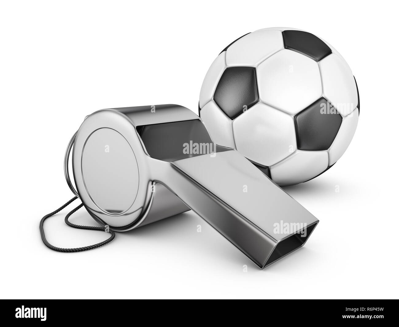 whistle and soccer ball Stock Photo Alamy