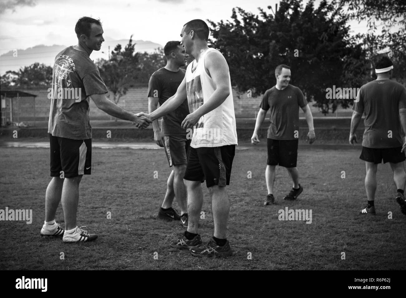 Soldiers and Airman from Joint Task Force - Bravo play a game of ...