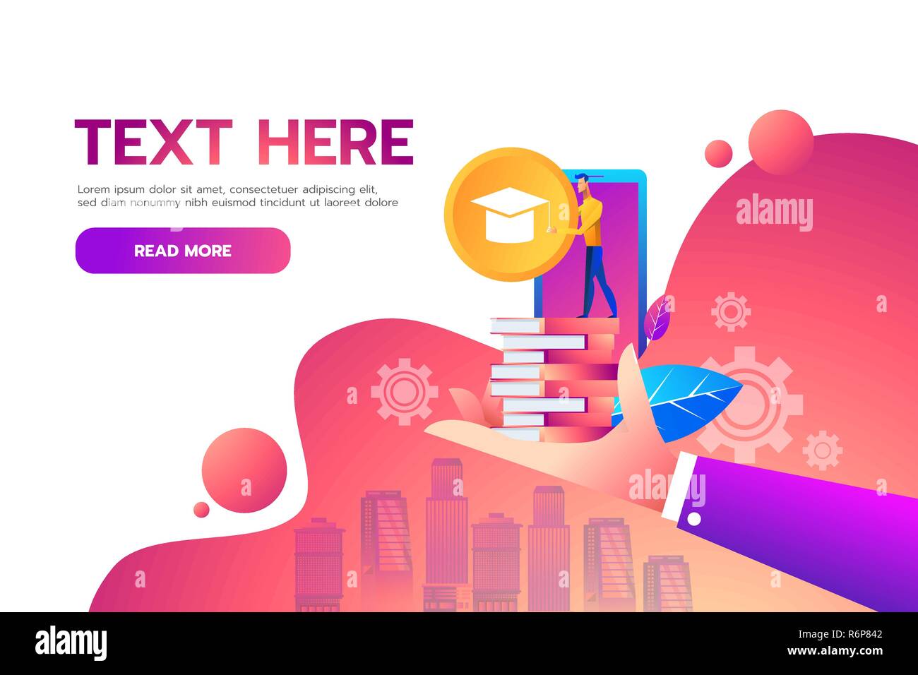 Flat Isometric Education Online vector design concept. Man holding ...