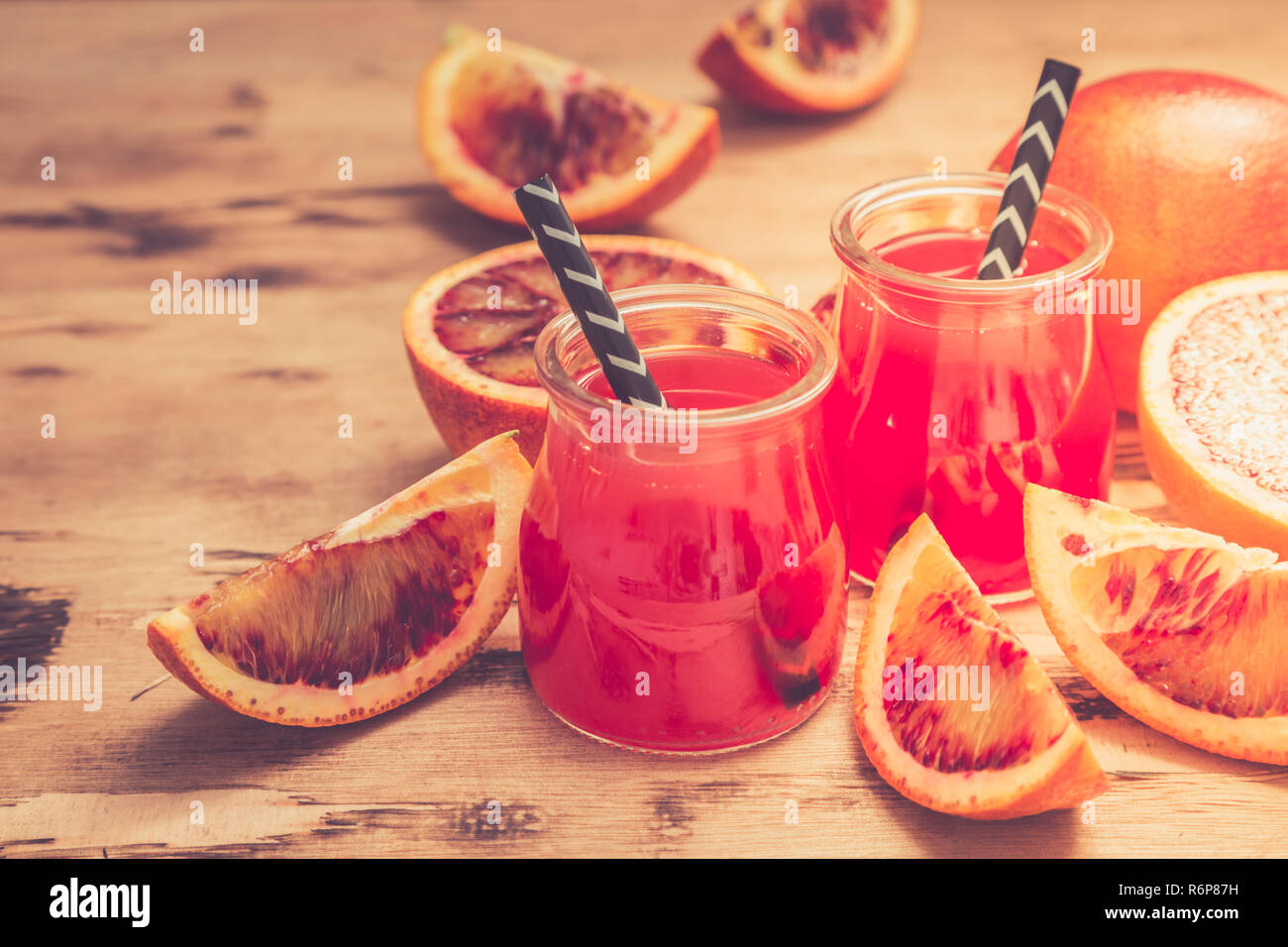 blood orange juice. red orange juice with orange slice Stock Photo Alamy
