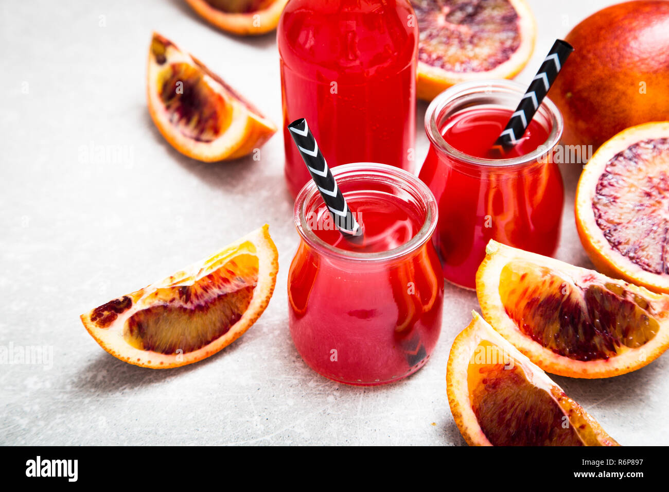 blood orange juice. red orange juice with orange slice Stock Photo Alamy