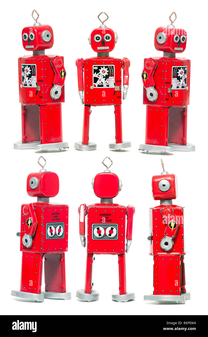 tin toy robot Stock Photo