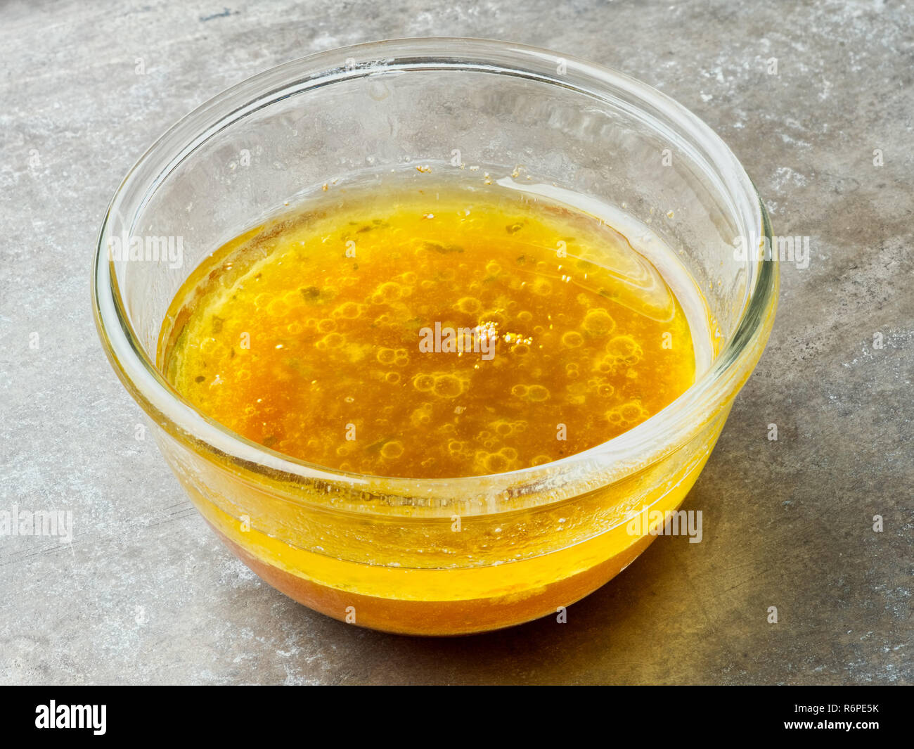 bowl of roast meat drippling Stock Photo