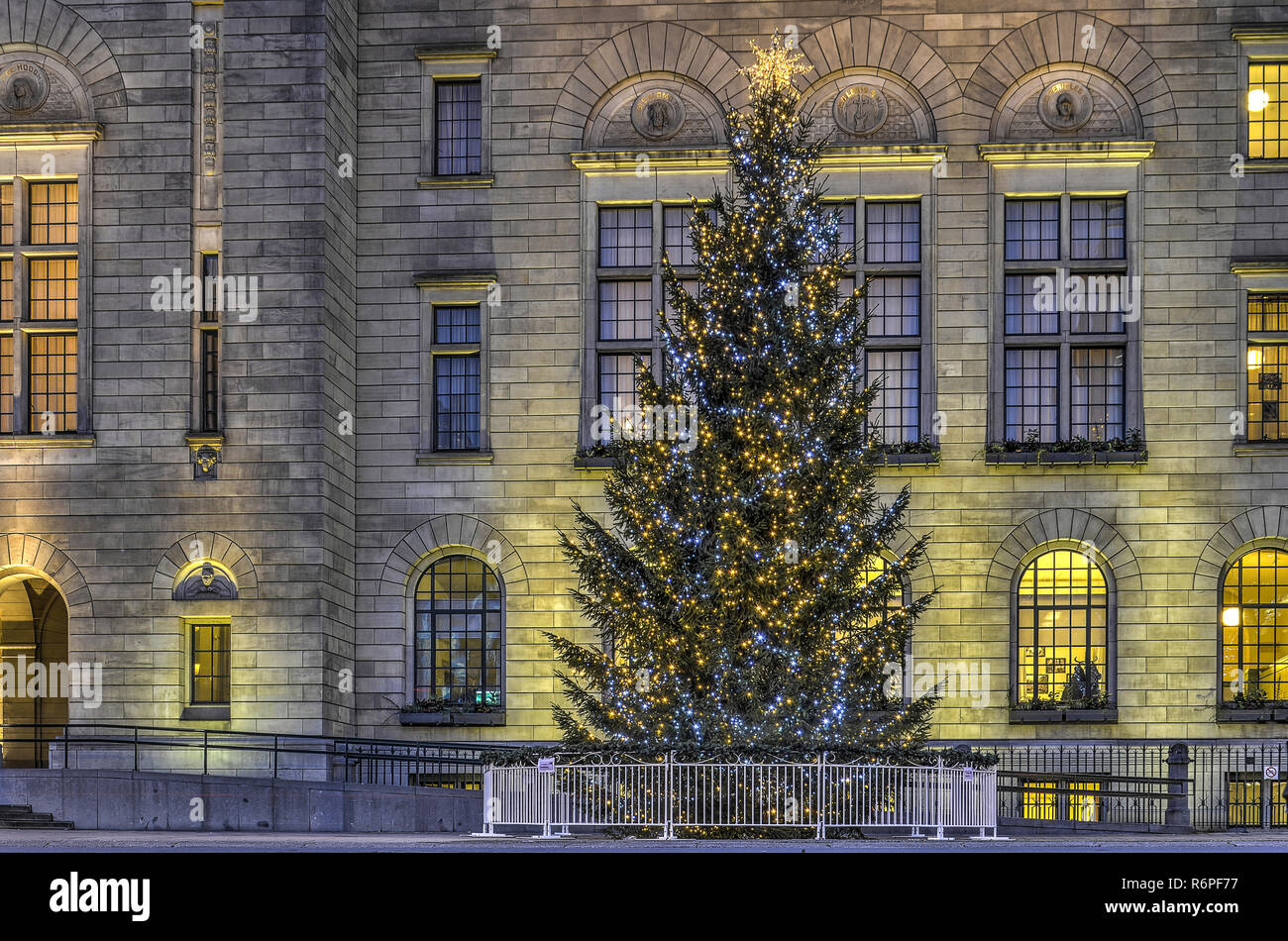 Rotterdam, The Netherlands, December 15, 2016 the illuminated