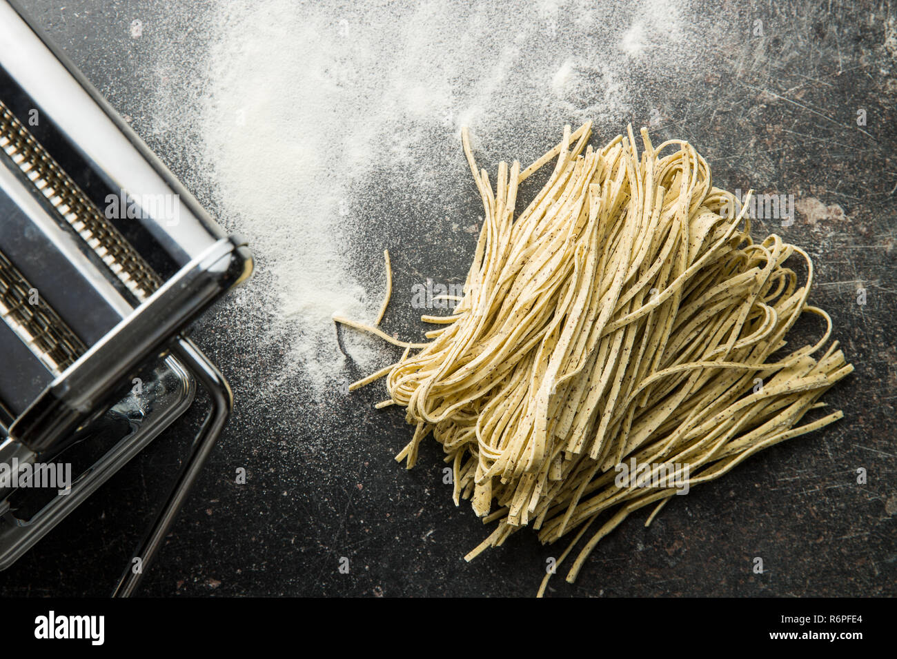 Italian pasta tagliolini with truffles Stock Photo Alamy