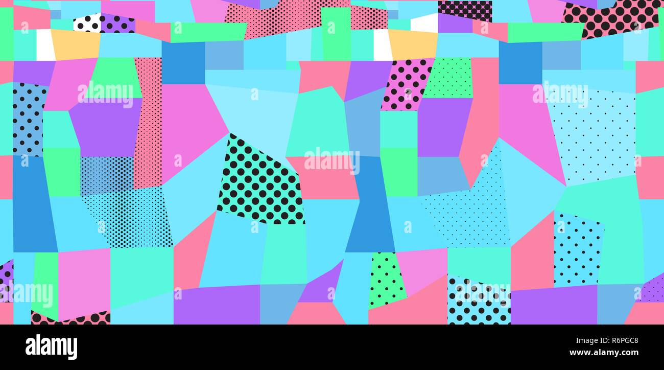 Abstract colored background from dots and geometric shapes Stock Vector