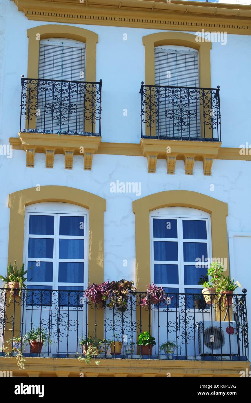 spanish balconies. andalusia,seville Stock Photo