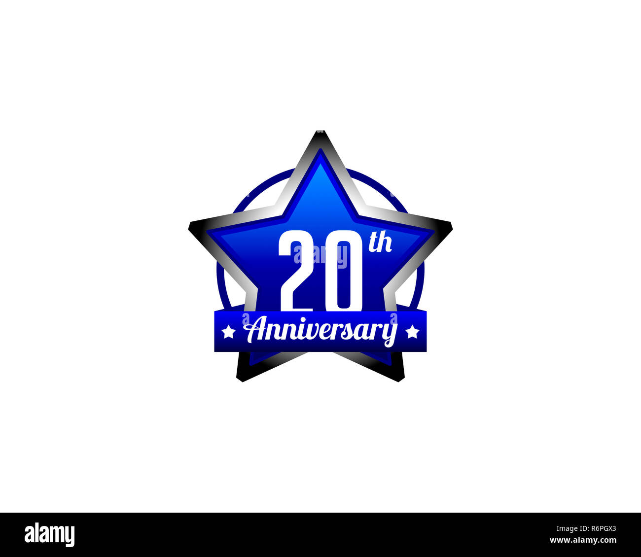 twenty year anniversary badge Stock Photo