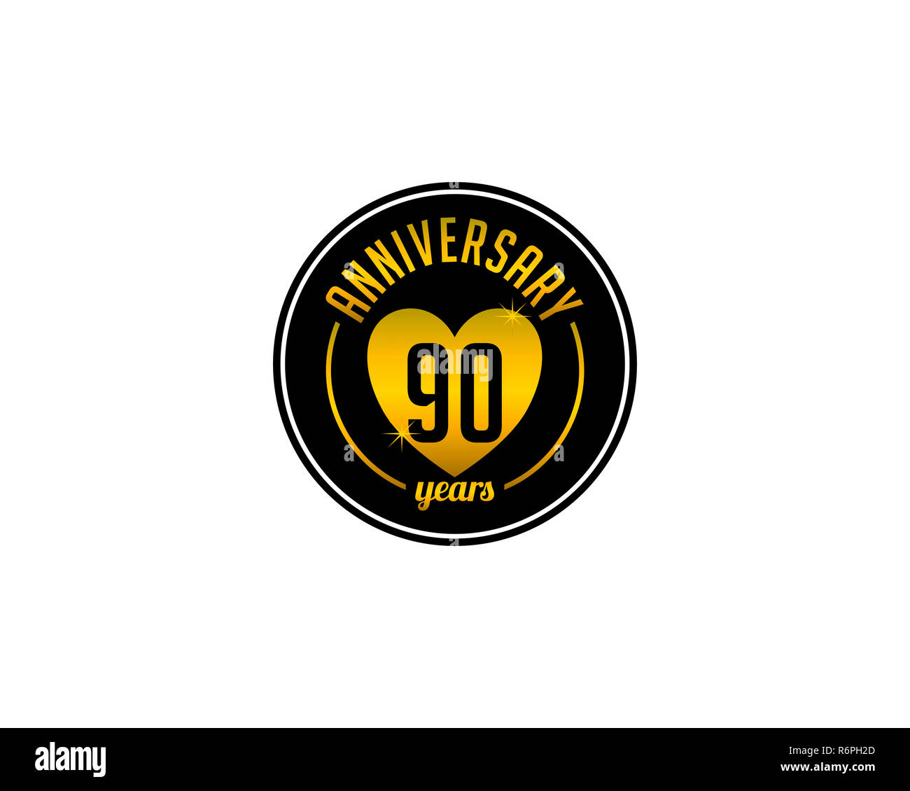 ninety years anniversary badge Stock Photo