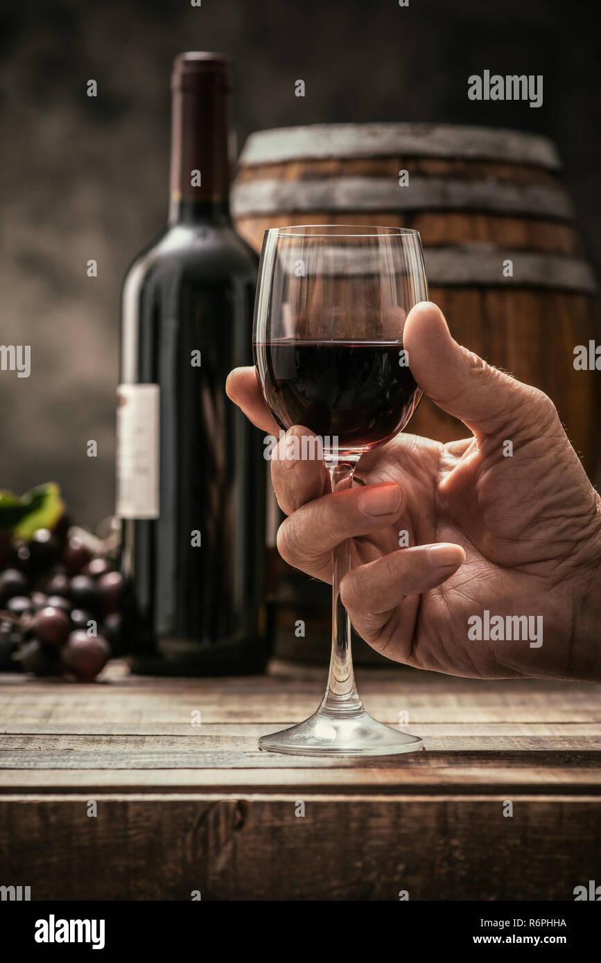 Wine tasting in the cellar Stock Photo - Alamy