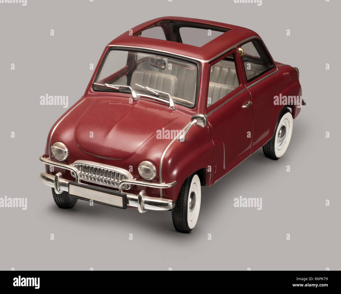 historic red microcar Stock Photo