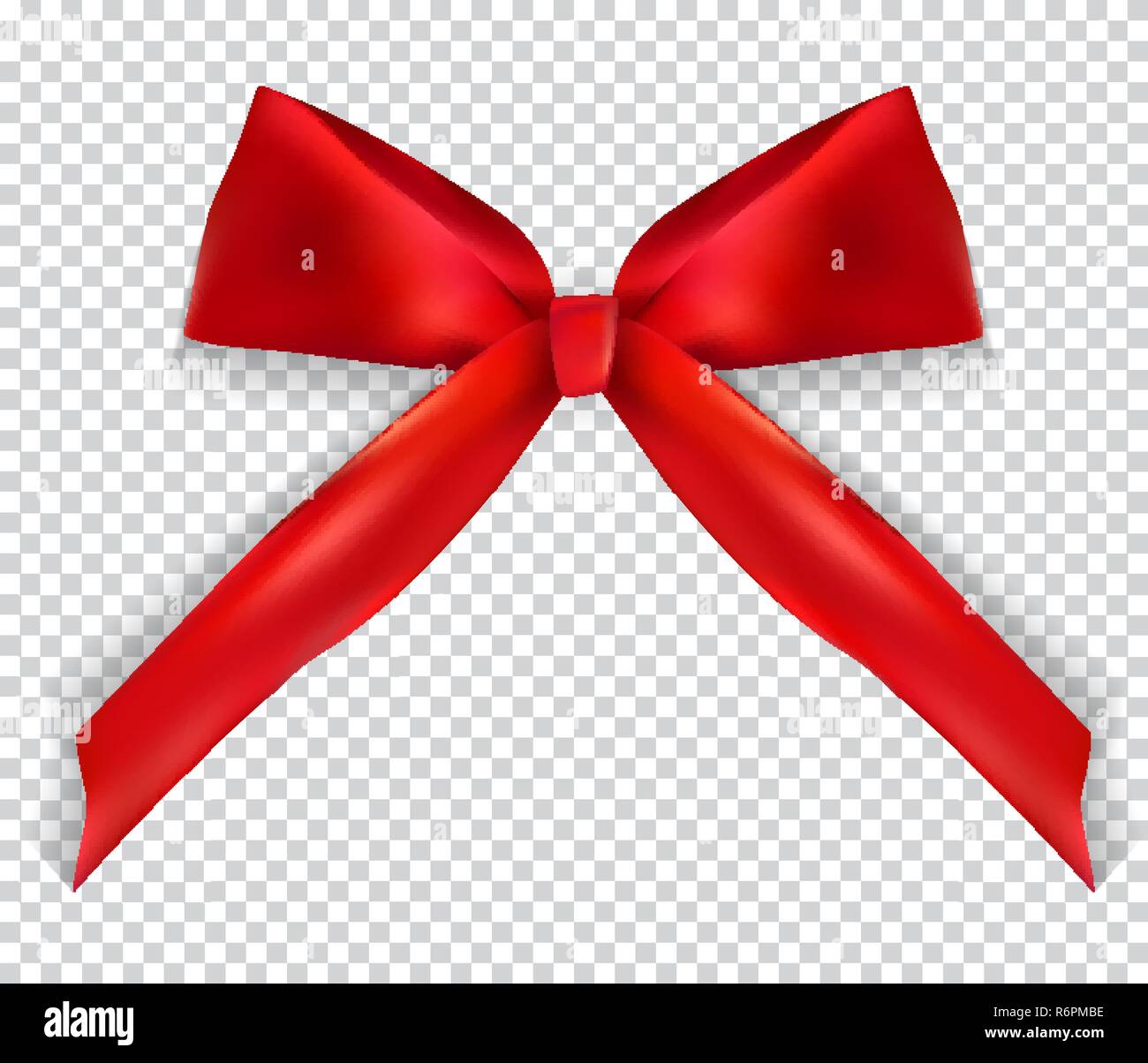 Red ribbon on transparent background. Gift decoration - stock vector Stock  Vector