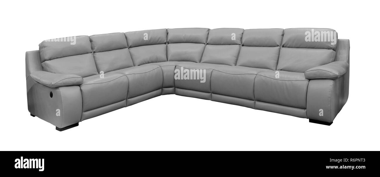 Large grey sofa isolated Stock Photo Alamy
