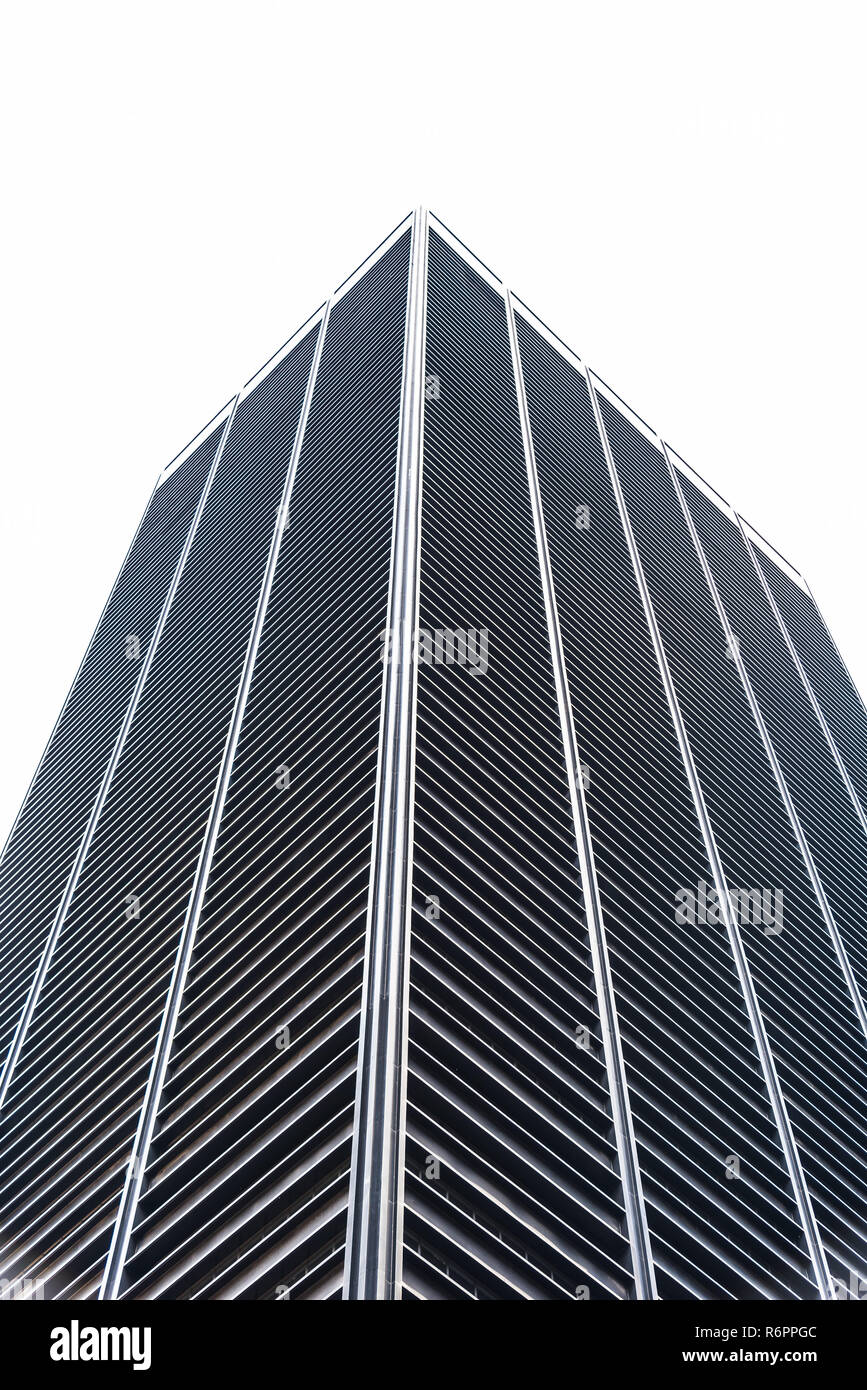 New York City, USA - June 24, 2018: Low angle view of modern skyscraper in downtown of New York City Stock Photo