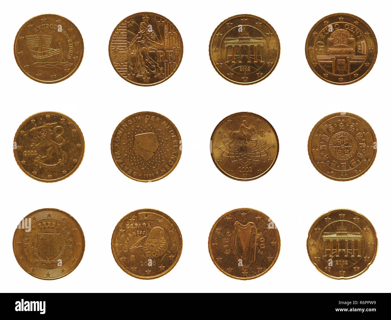 Many 20 cent coin, European Union Stock Photo