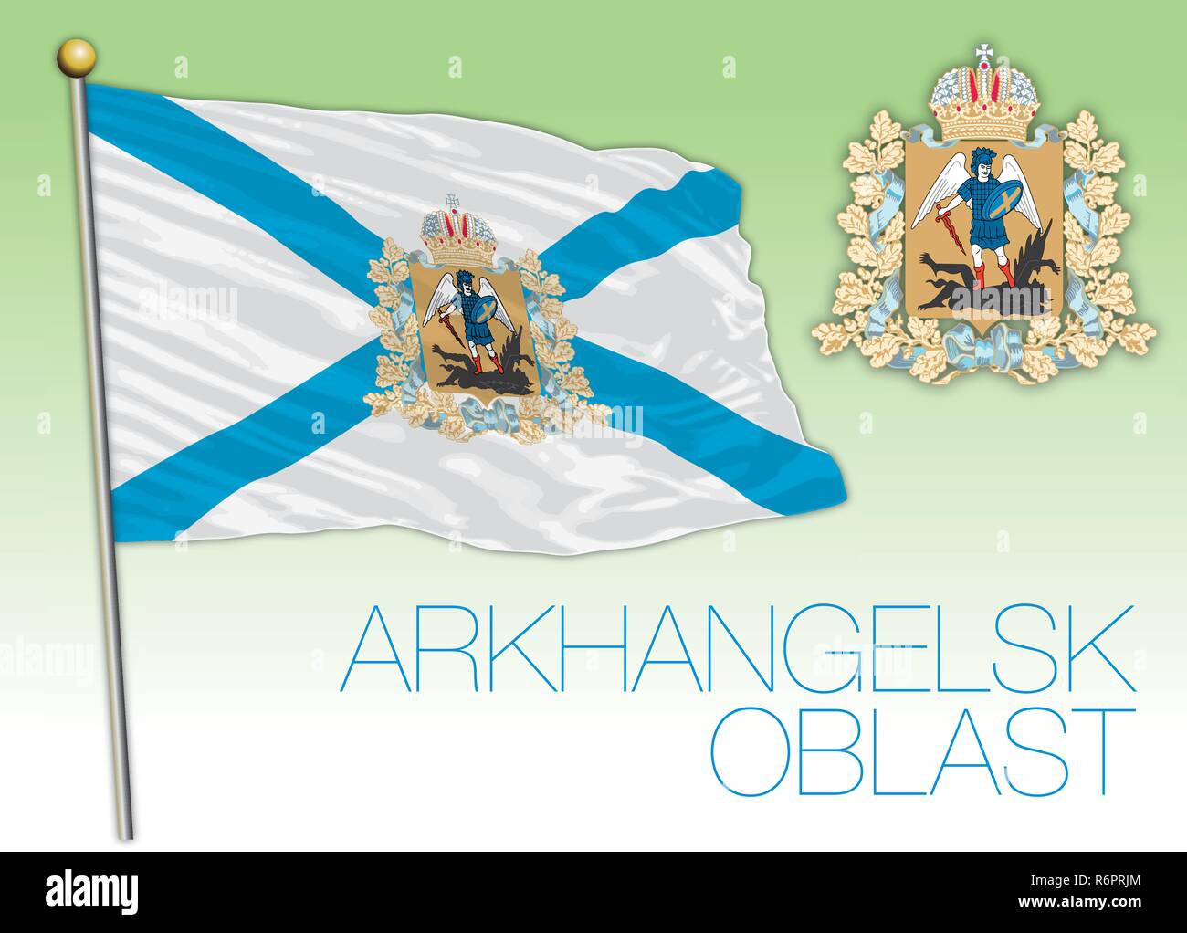 Arkhangelsk oblast flag, Russian Federation, vector illustration Stock Vector