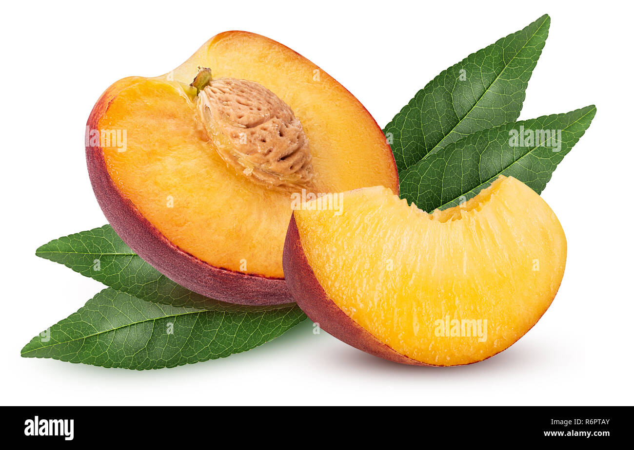 Peach cut in half cutout hires stock photography and images Alamy