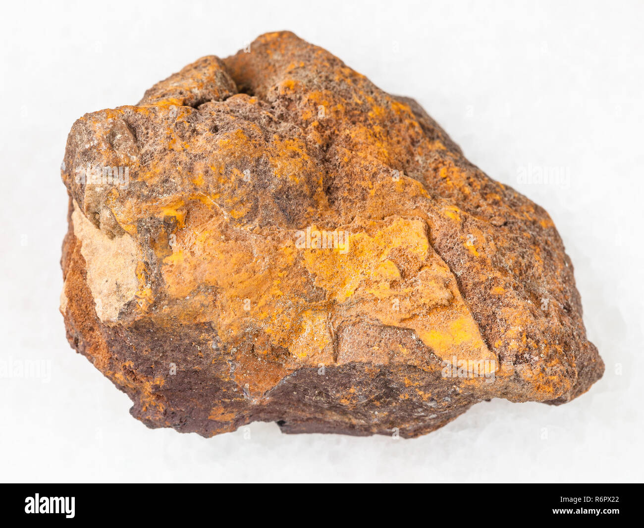 raw limonite stone on white marble Stock Photo Alamy