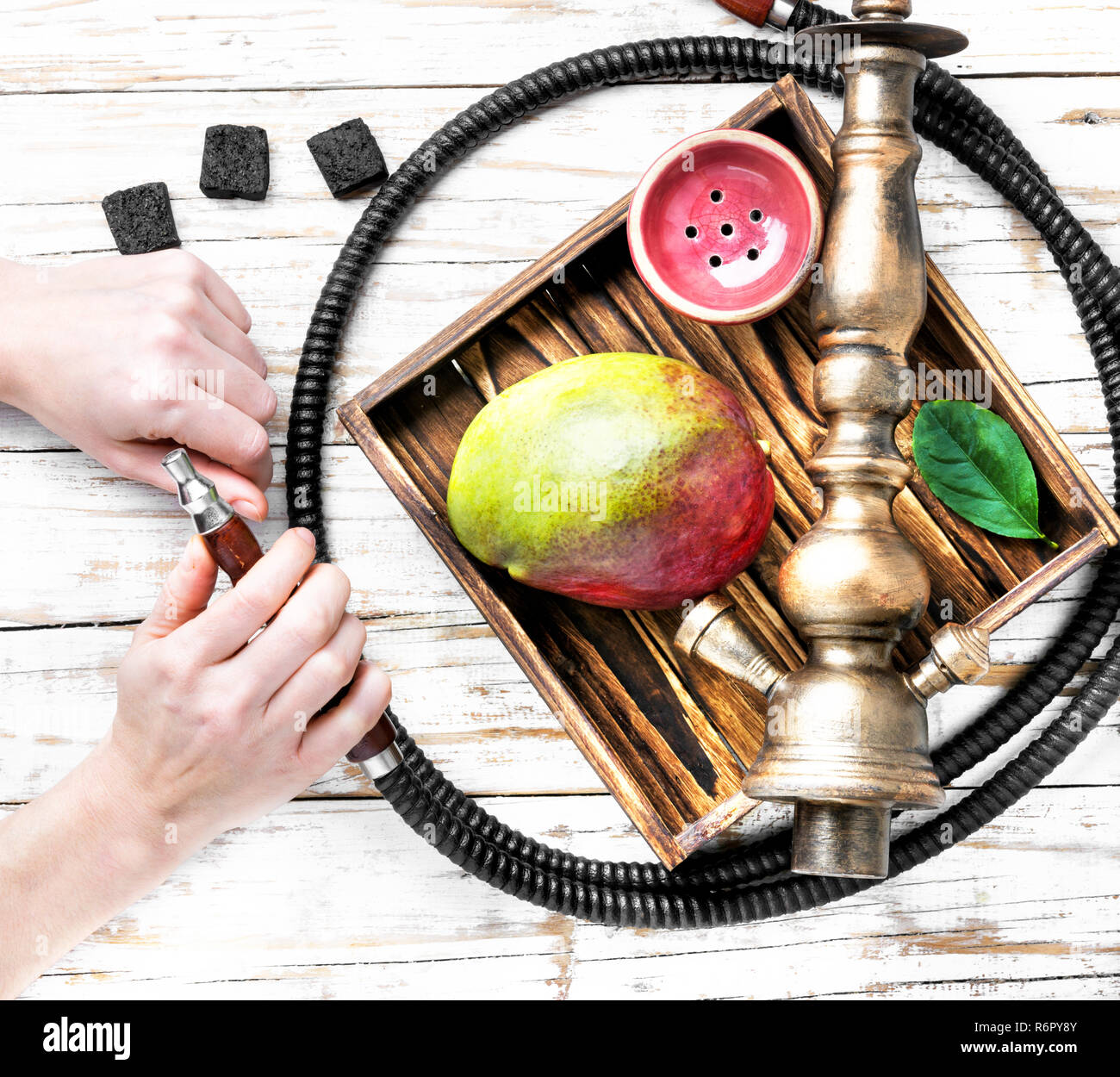 hookah with mango for relax Stock Photo Alamy