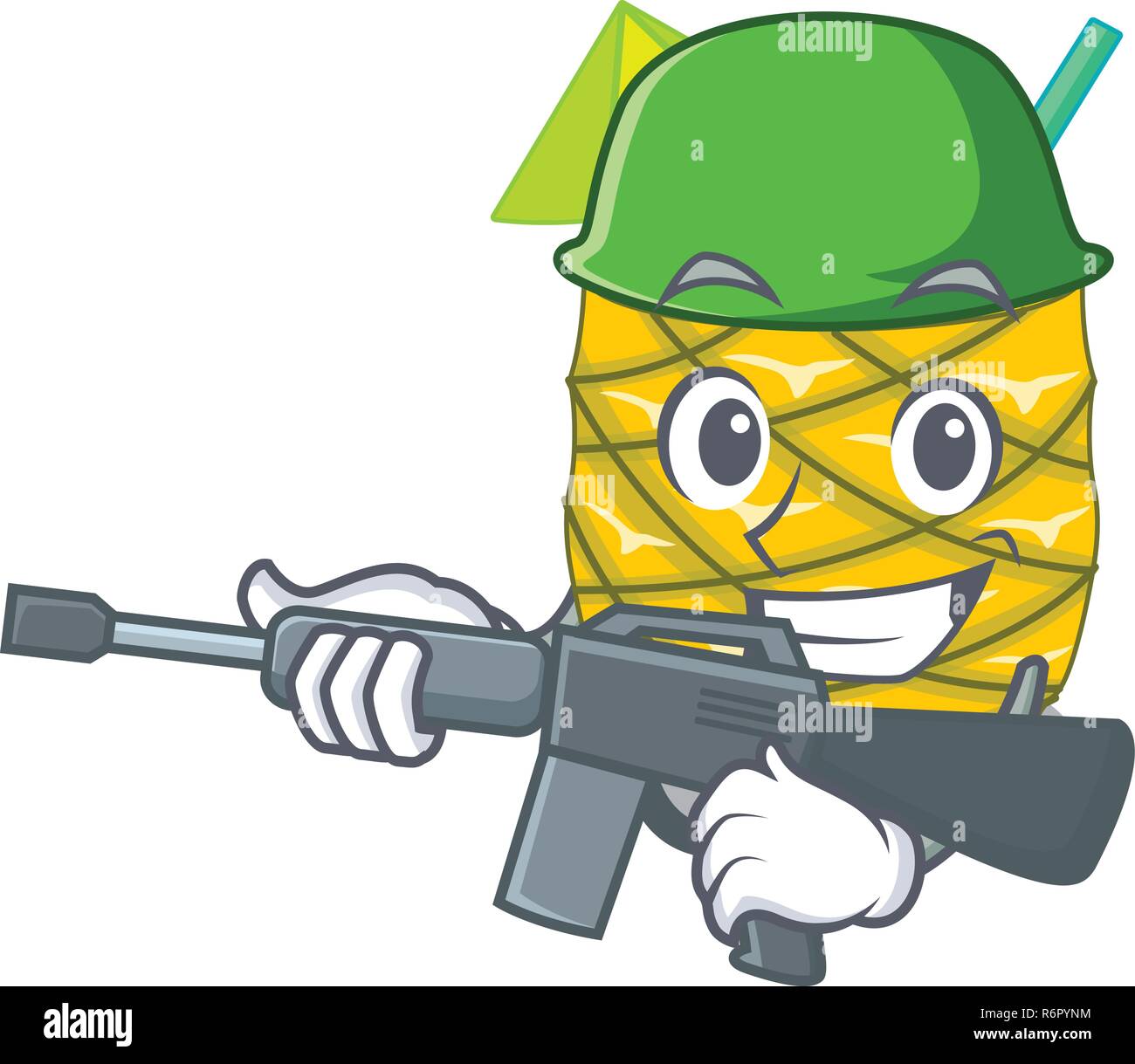 Army pineapple juice garnished with on cartoon Stock Vector Image & Art
