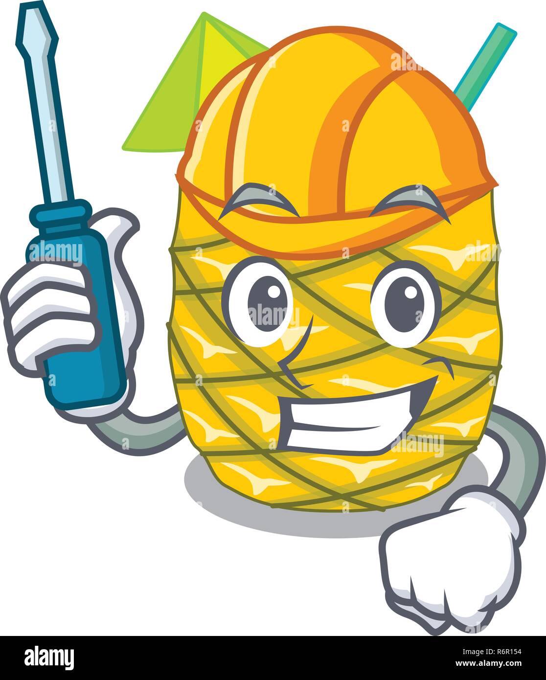 Automotive bottles pineapple juice on cartoon table Stock Vector Image